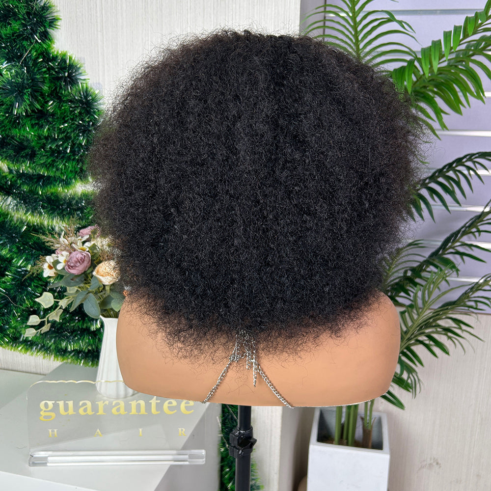 Nature Black Burmese Curly Human Hair Wig