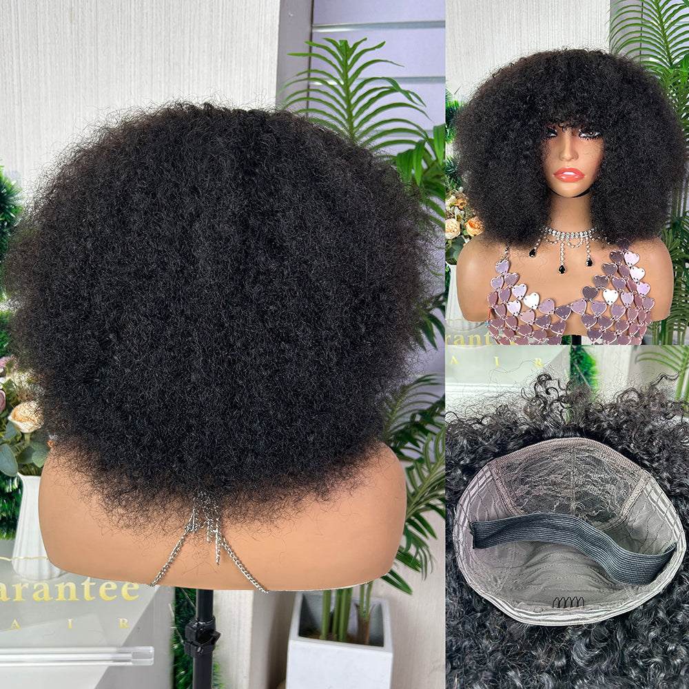 Nature Black Burmese Curly Human Hair Wig