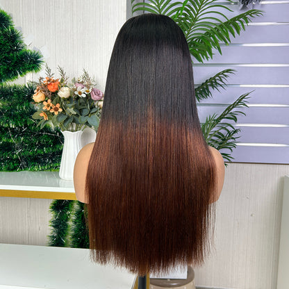 High Quality Black & Honey Brown Frontal Raw Hair Super Double Drawn Bob Wigs