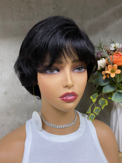 Perruques Cheveux Naturels Rémy Coupe Pixie Cheveux Naturels