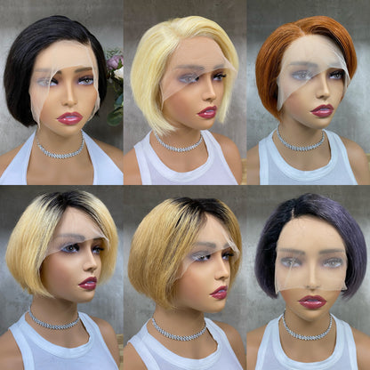 Perruques de Cheveux Humains de Haute Qualité à Partie en T Frontale Remy