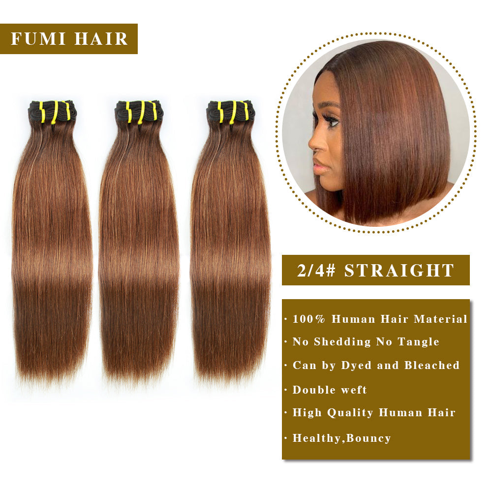 2/4# Straight Fumi Hair 3 Bundles Hair Weaves