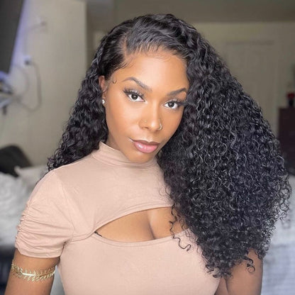 Kinky Curly 100% Cheveux Humains 4x4 Lace Closure Noir Naturel
