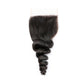 Loose Wave Remy Human Hair 4x4 Lace Closure Natural Black