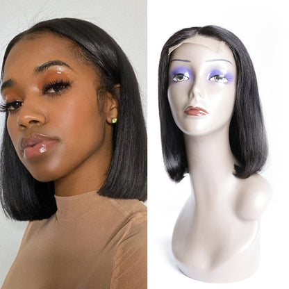 Blunt Cut 13x4 Lace Bob Perruques Cheveux Raides Vierges Humains