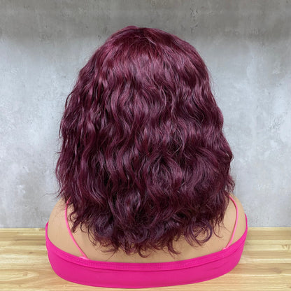 Special Color Virgin Hair Water Wave Bob Wig