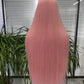 Pink Long Length Straight Wigs Natural Hair Wig