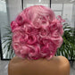 Superbe perruque courte rose Bob vague d'eau perruque de cheveux