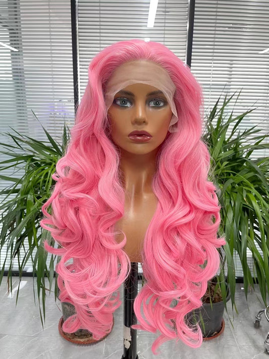 Special Pink Brazilian Natural Lace Front Wig Curly Wig