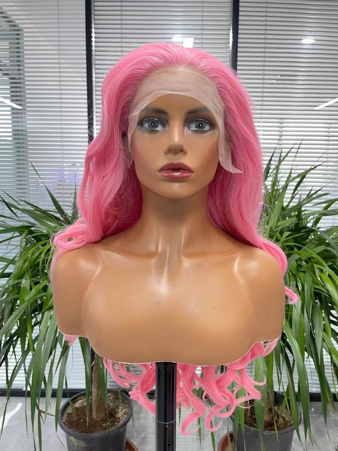 Special Pink Brazilian Natural Lace Front Wig Curly Wig