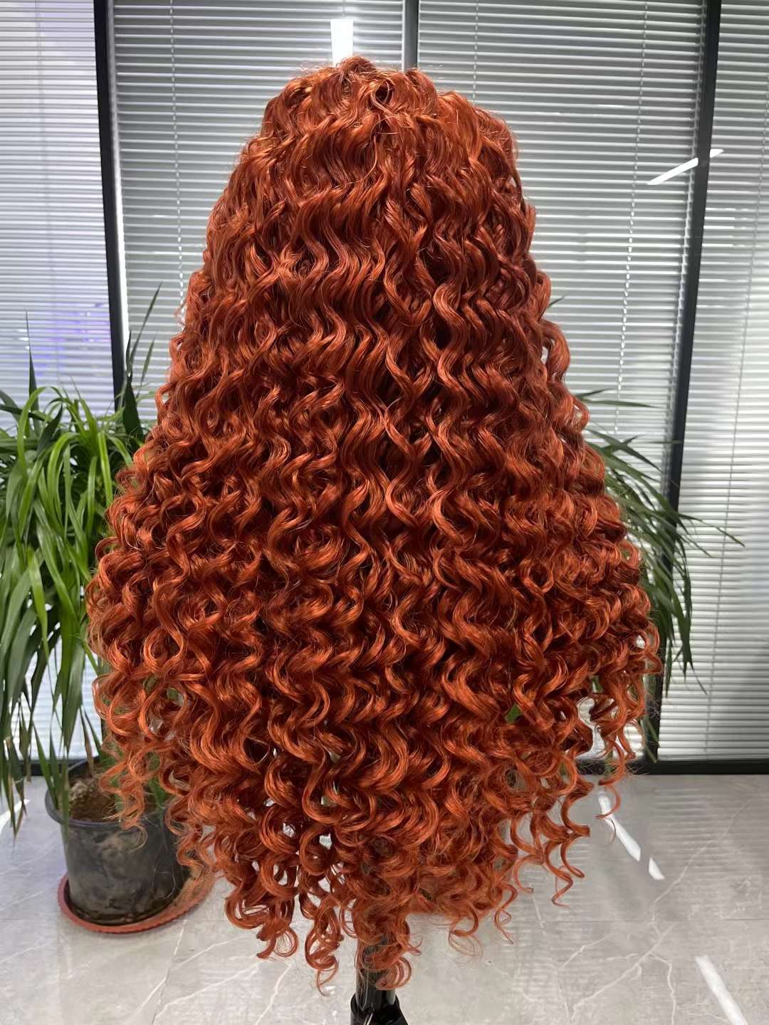 Water Wave Ginger Colored Lace Front Wigs Pre Plucked Natural Hairline