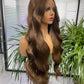 Chocolate Brown #4 Colored Wigs Skin Melt Lace Front Wig