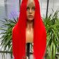 Perruques brésiliennes de cheveux de couleur rouge avec des cheveux de bébé perruque bordeaux