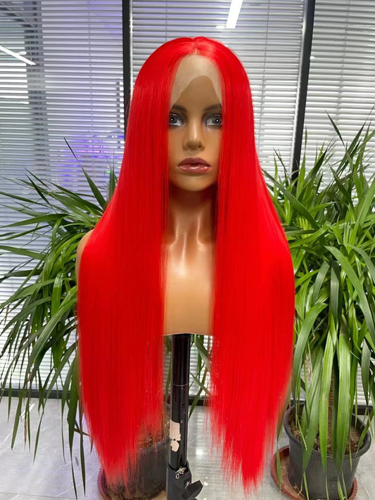 Perruques brésiliennes de cheveux de couleur rouge avec des cheveux de bébé perruque bordeaux