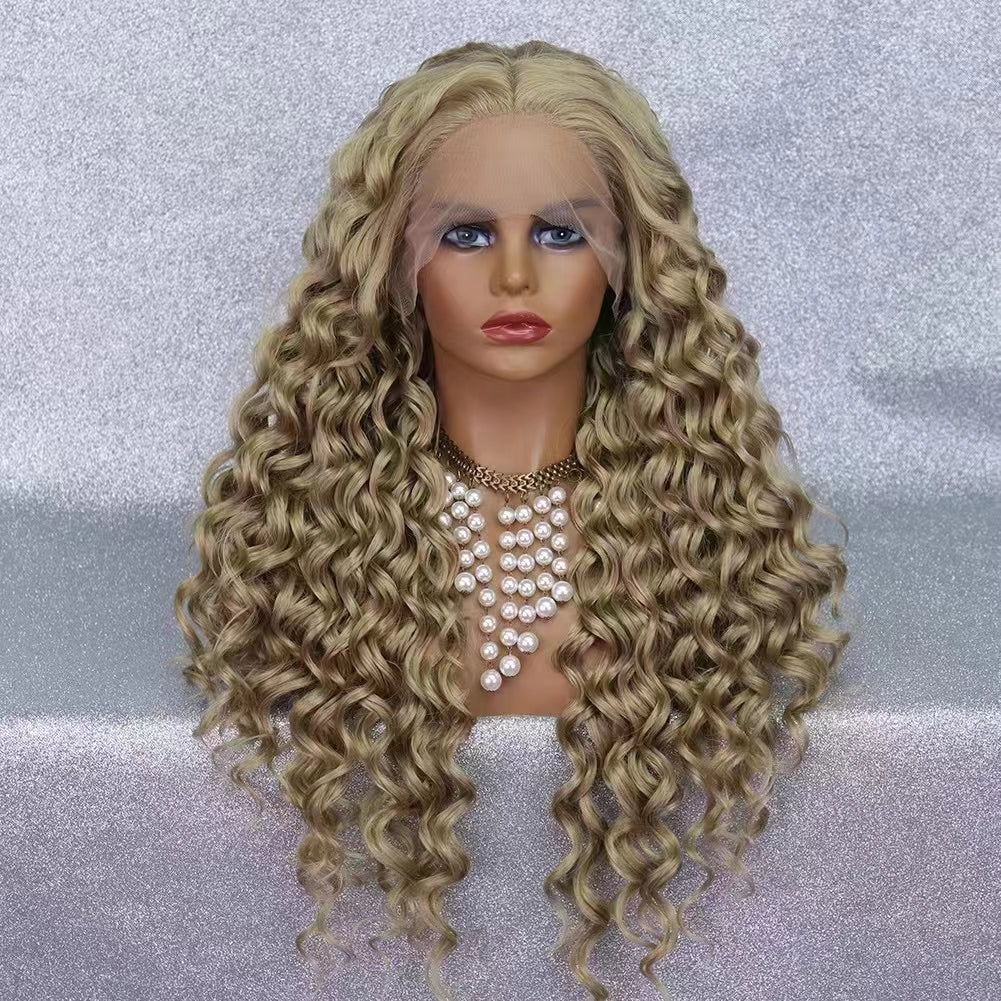 Deep Wave #16 Colored Wigs Honey Blonde HD Transparent Lace Frontal Wigs