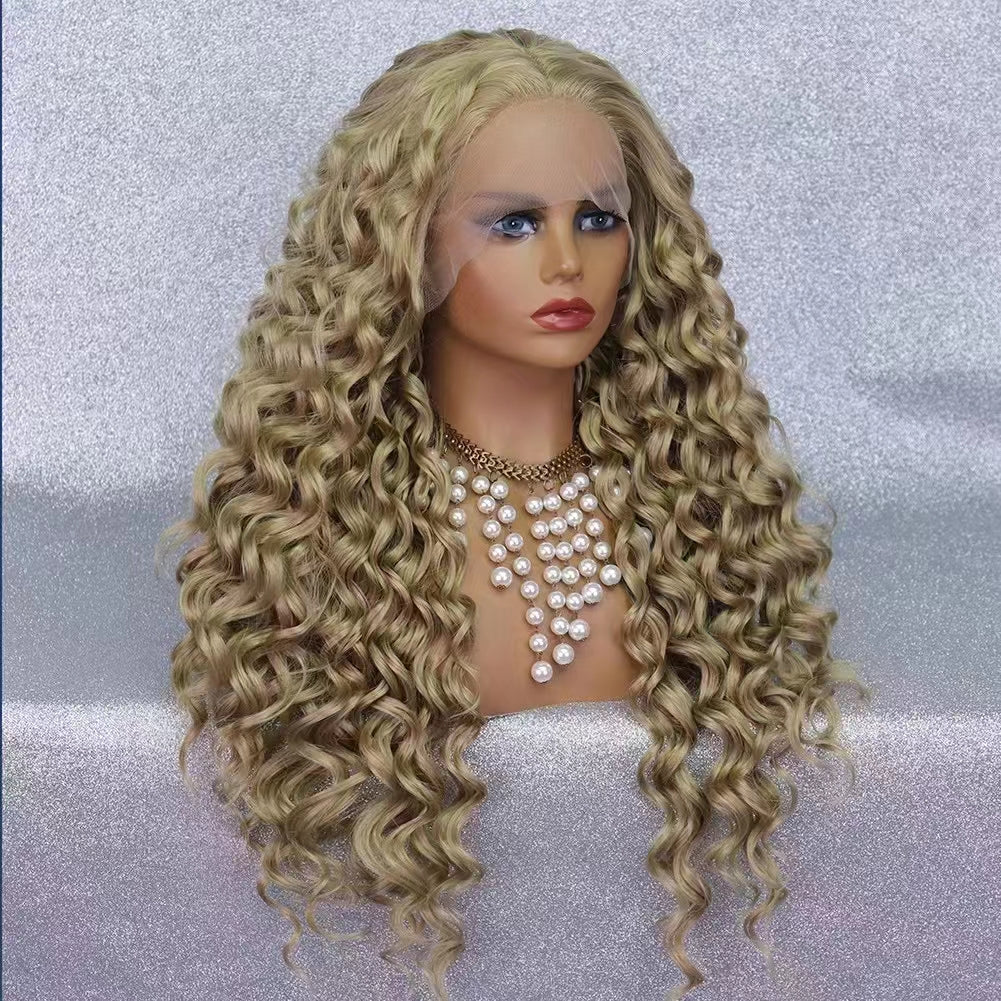 Deep Wave # 16 Perruques colorées Honey Blonde HD Transparent Lace Frontal Wigs