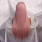 Perruque de couleur naturelle de mélange rose droite pour les femmes noeuds blanchis pré-plumés