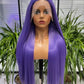 Purple Color Glueless Lace Front Wig Straight Hair HD Lace Frontal Wig Pre Plucked