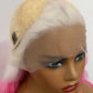 White Gradient Pink Baby Hair Special Wave Wig