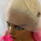 Superbe perruque de dentelle HD Body Wave rose dégradé blanc