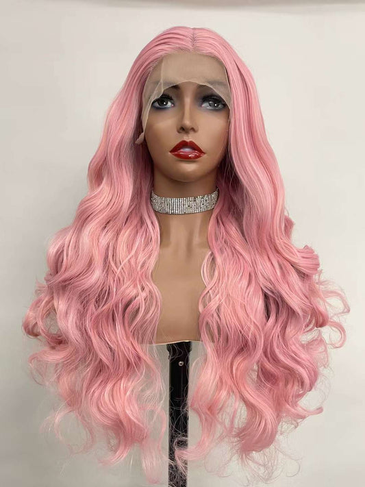 GuaranteeHair Ombre Pink Long Wave Wigs Natural Hair Wig