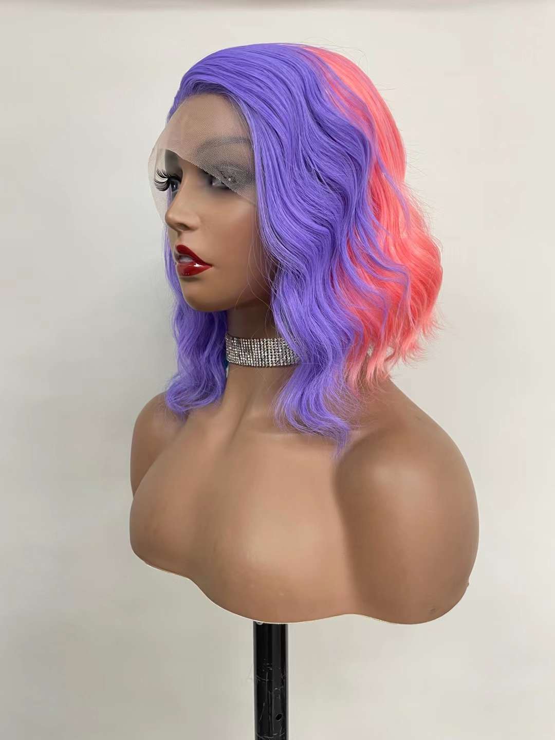 Colorful Medium Length body wave Wigs Natural Hair Wig