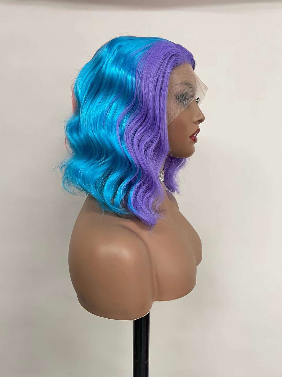 Perruques colorées de vague de corps de longueur moyenne perruque de cheveux naturels