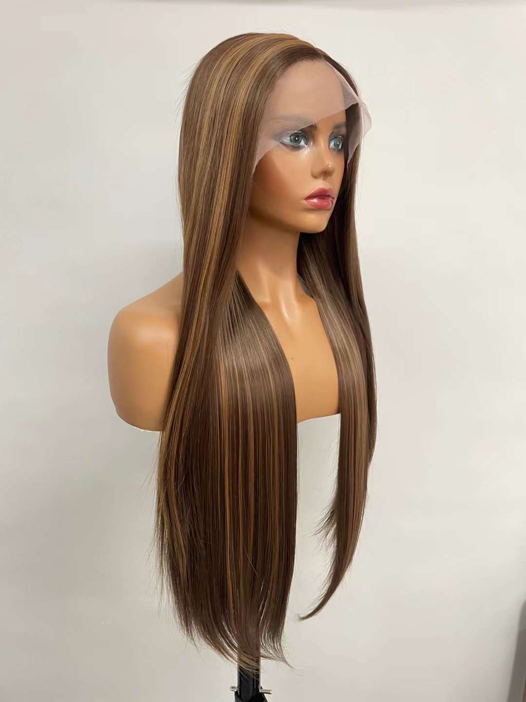 Flawless Piano color Long straight hair lace frontal Wig