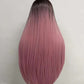 Natrual Gradient Pink Long Straight Lace wig 24 pouces