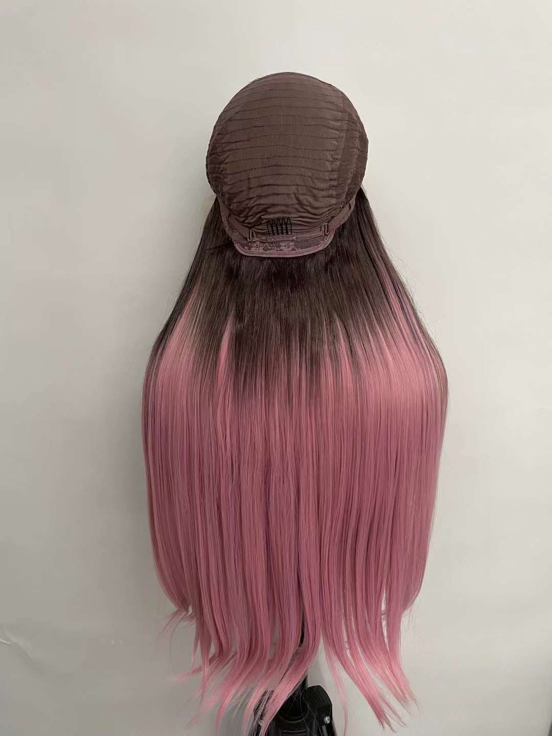 Natrual Gradient Pink Long Straight Lace wig 24 inchs