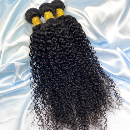 Kinky Curly 100% Cheveux Humains 3 Faisceaux Noir Naturel