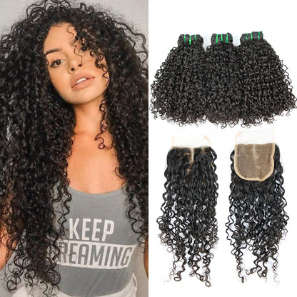 1b # Pissy One Fumi Hair 3 faisceaux avec fermeture à lacet 4x4