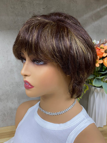 Perruques Cheveux Naturels Rémy Coupe Pixie Cheveux Naturels