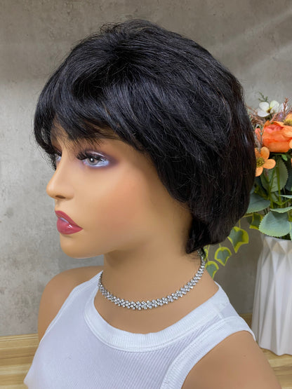 Perruques Cheveux Naturels Rémy Coupe Pixie Cheveux Naturels
