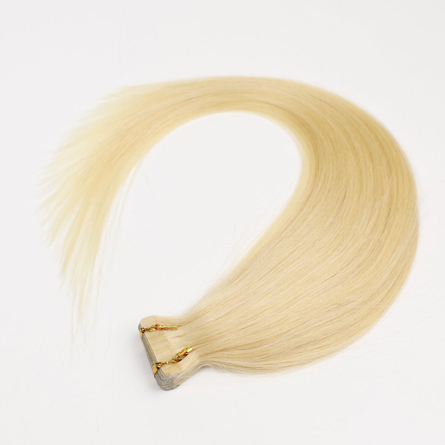 Blonde Virgin Human Hair Straight Tape In Hair Extension