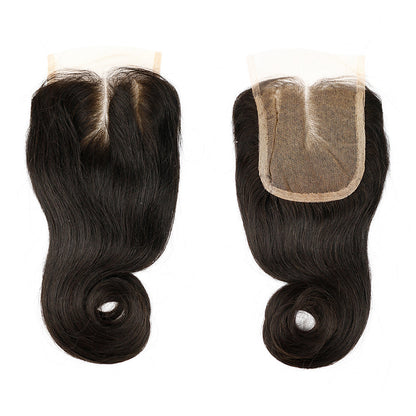 1b# Crochet Droite Fumi Cheveux 4x4 Dentelle Fermeture Noir Naturel