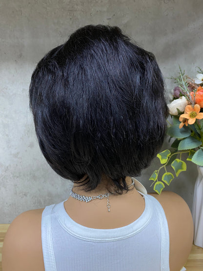Perruques Cheveux Naturels Rémy Coupe Pixie Cheveux Naturels