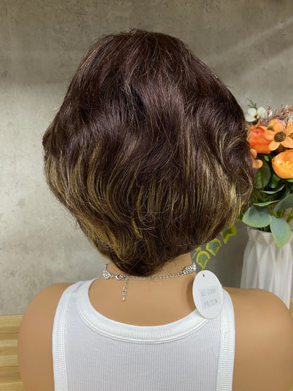 Perruques Cheveux Naturels Rémy Coupe Pixie Cheveux Naturels