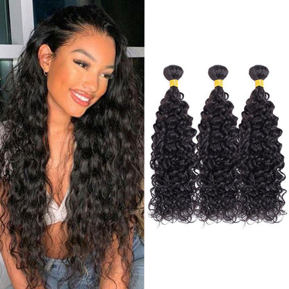 Water Wave 100% Cheveux Humains 3 Faisceaux Noir Naturel