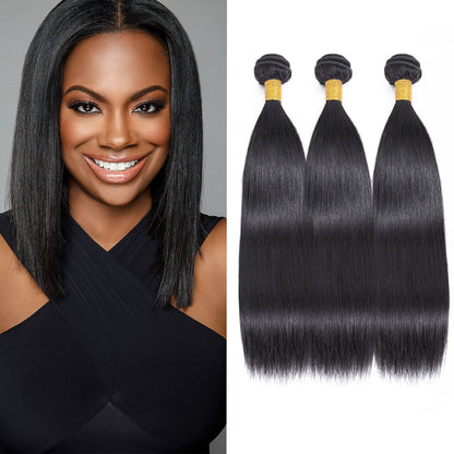 Cheveux Raides 100% Humains 3 Faisceaux Noir Naturel