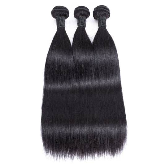 Cheveux Raides Remy Humains 3 Faisceaux Noir Naturel