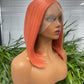 Perruque de cheveux naturels orange de longueur moyenne droite