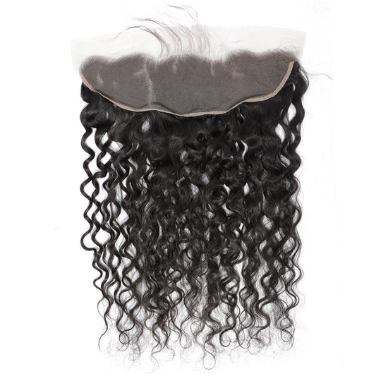 Water Wave 100% Cheveux Humains 13x4 Dentelle Frontale Noir Naturel