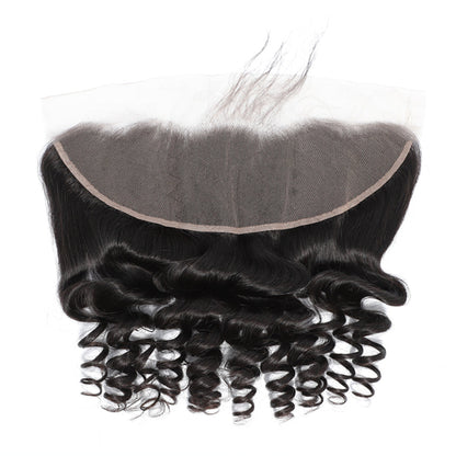 Lâche Vague 100% Cheveux Humains 13x4 Dentelle Frontale Noir Naturel