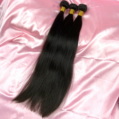 Cheveux Raides 100% Humains 3 Faisceaux Noir Naturel
