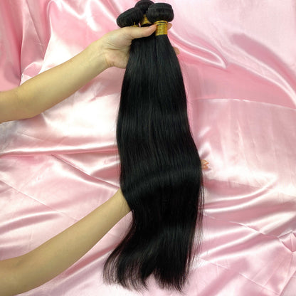 Cheveux Raides 100% Humains 3 Faisceaux Noir Naturel