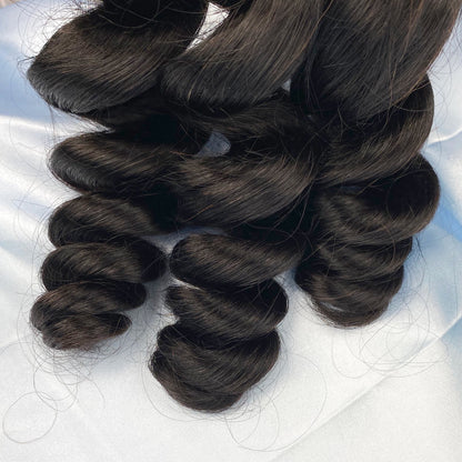 Loose Wave 100% Cheveux Humains 3 Faisceaux Noir Naturel