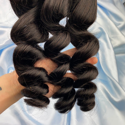 Loose Wave 100% Cheveux Humains 3 Faisceaux Noir Naturel