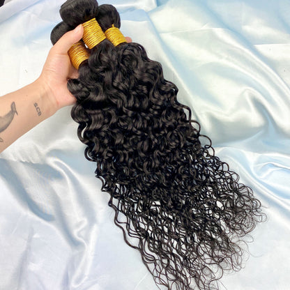 Water Wave 100% Cheveux Humains 3 Faisceaux Noir Naturel