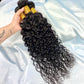 Water Wave 100% Human Hair 3 Bundles With 13x4 Lace Frontal Natural Black